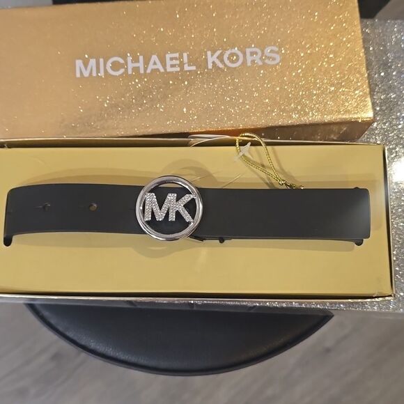 Michael‎ Kors Rhinestone Logo Skinny Belt main image 5